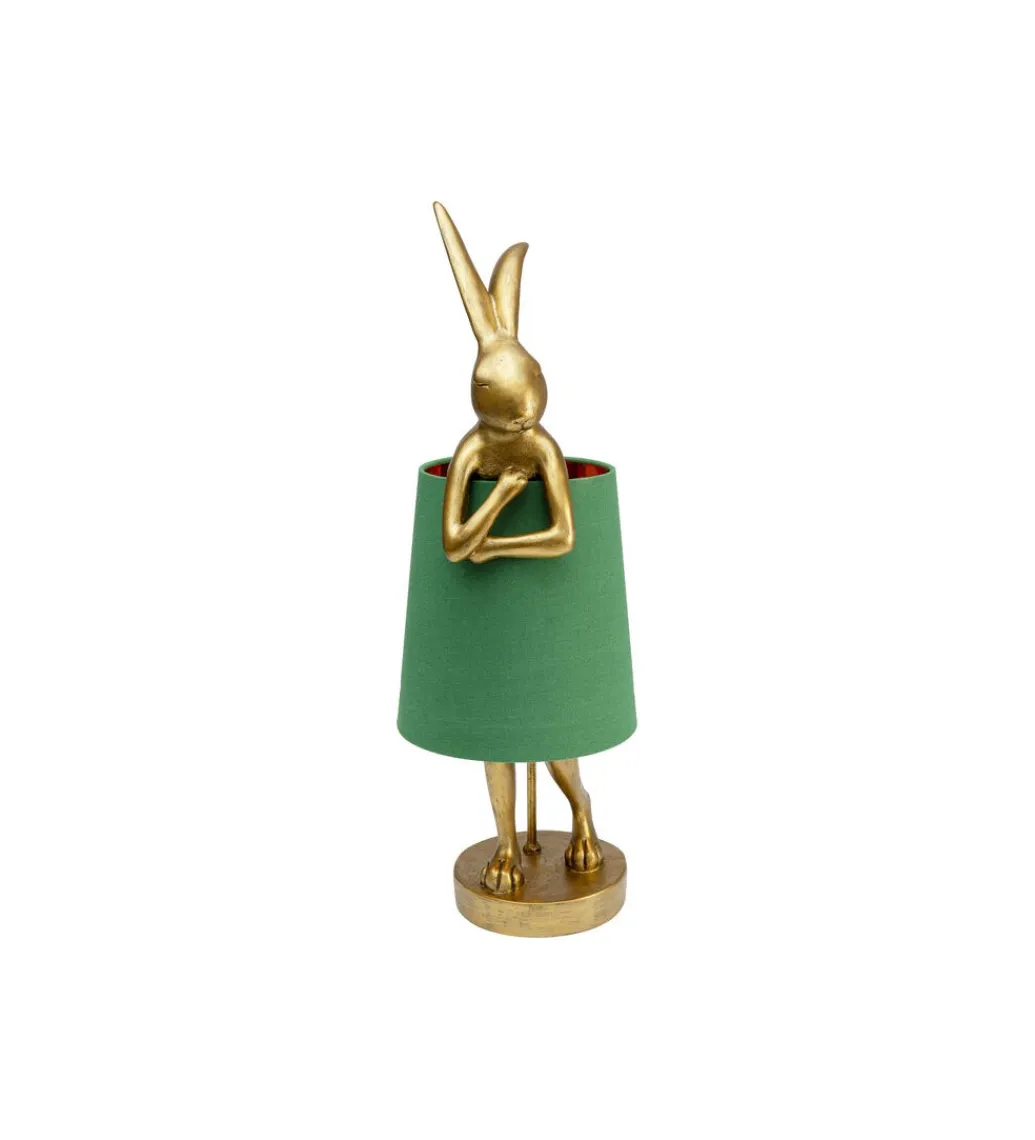 Lampa stołowa Animal Rabbit 68 cm złoto zielona*KDesign New