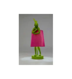 Lampa stołowa ANIMAL RABBIT 50 cm zielona różowa*KDesign New