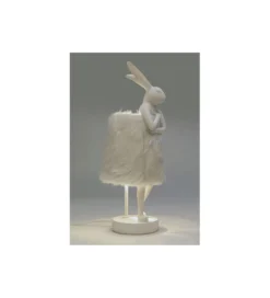 Lampa stołowa ANIMAL RABBIT 50 cm biało srebrna*KDesign Sale