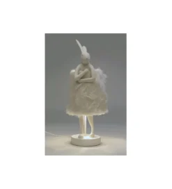 Lampa stołowa ANIMAL RABBIT 50 cm biało srebrna*KDesign Sale