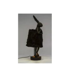 Lampa stołowa ANIMAL RABBIT FUR 68 cm czarna*KDesign Best