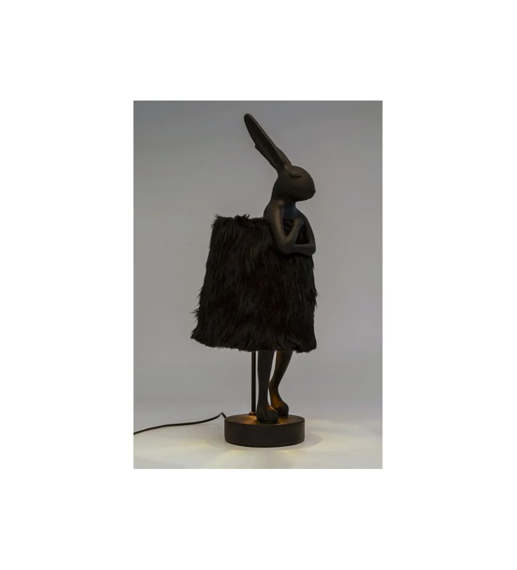 Lampa stołowa ANIMAL RABBIT FUR 68 cm czarna*KDesign Best
