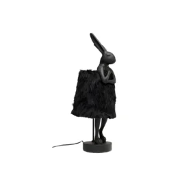 Lampa stołowa ANIMAL RABBIT FUR 68 cm czarna*KDesign Best