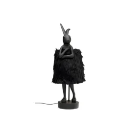 Lampa stołowa ANIMAL RABBIT FUR 68 cm czarna*KDesign Best