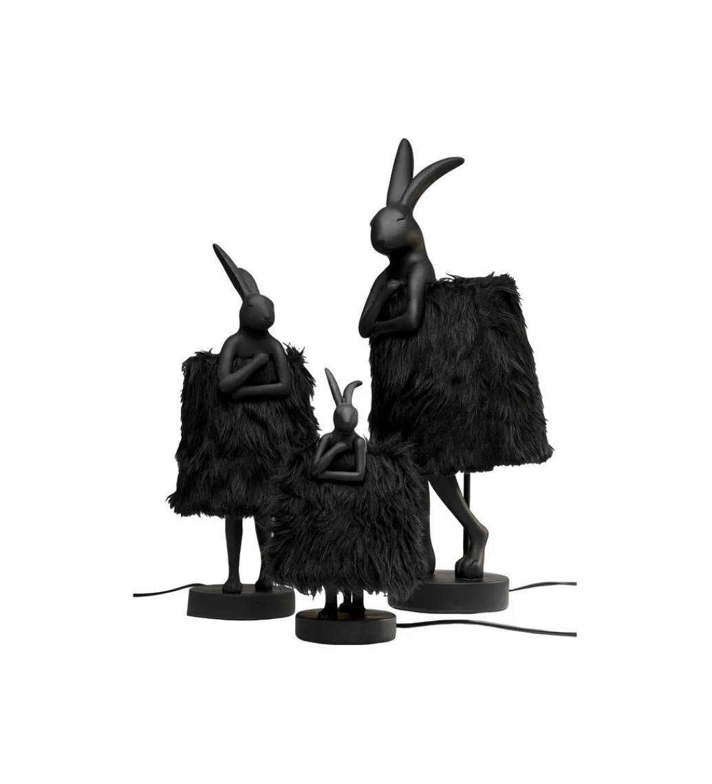 Lampa stołowa ANIMAL RABBIT FUR 68 cm czarna*KDesign Best