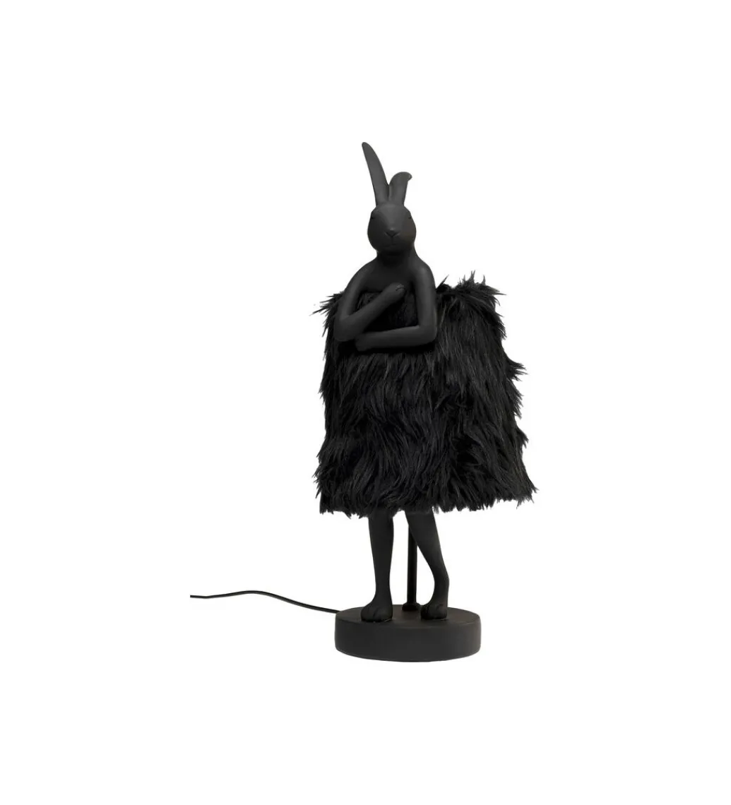 Lampa stołowa ANIMAL RABBIT FUR 50 cm czarno złota*KDesign Sale