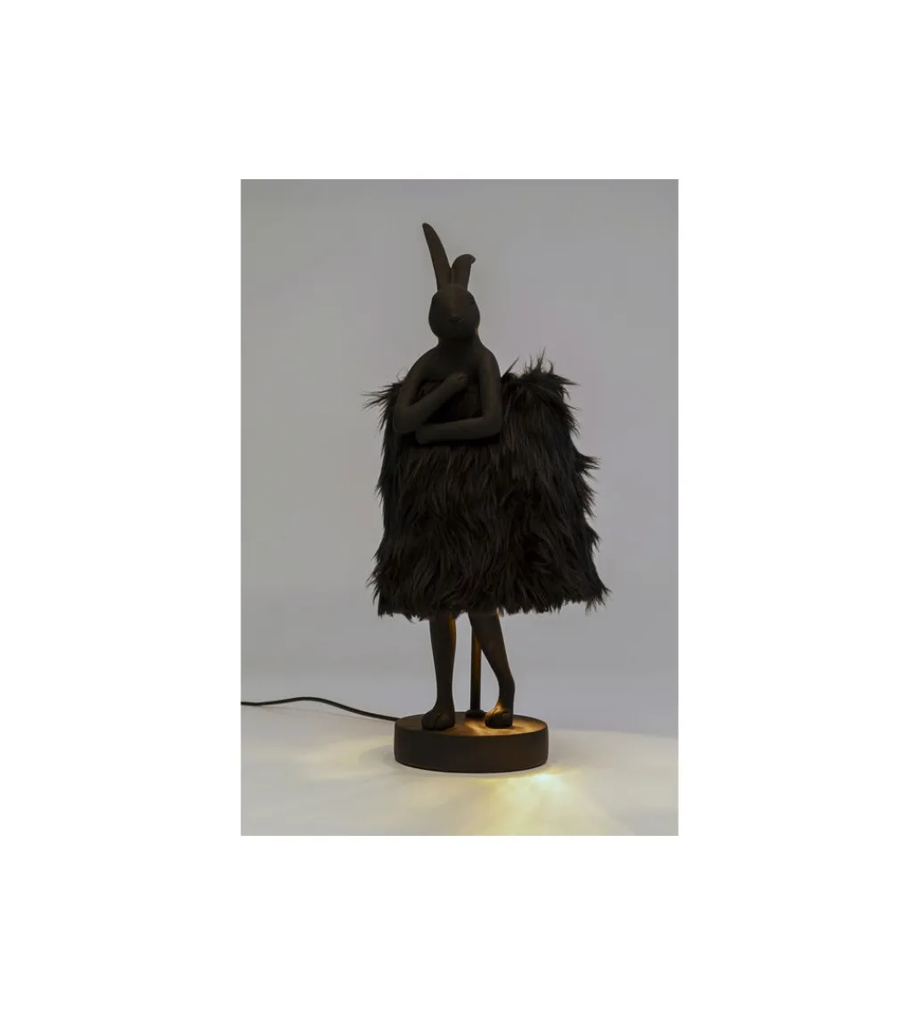 Lampa stołowa ANIMAL RABBIT FUR 50 cm czarno złota*KDesign Sale