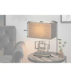 Lampa stołowa ARIZONA 56 cm srebrna*Invicta Interior New