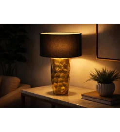 Lampa stołowa AURELIA 55 cm czarna złota*Invicta Interior Outlet