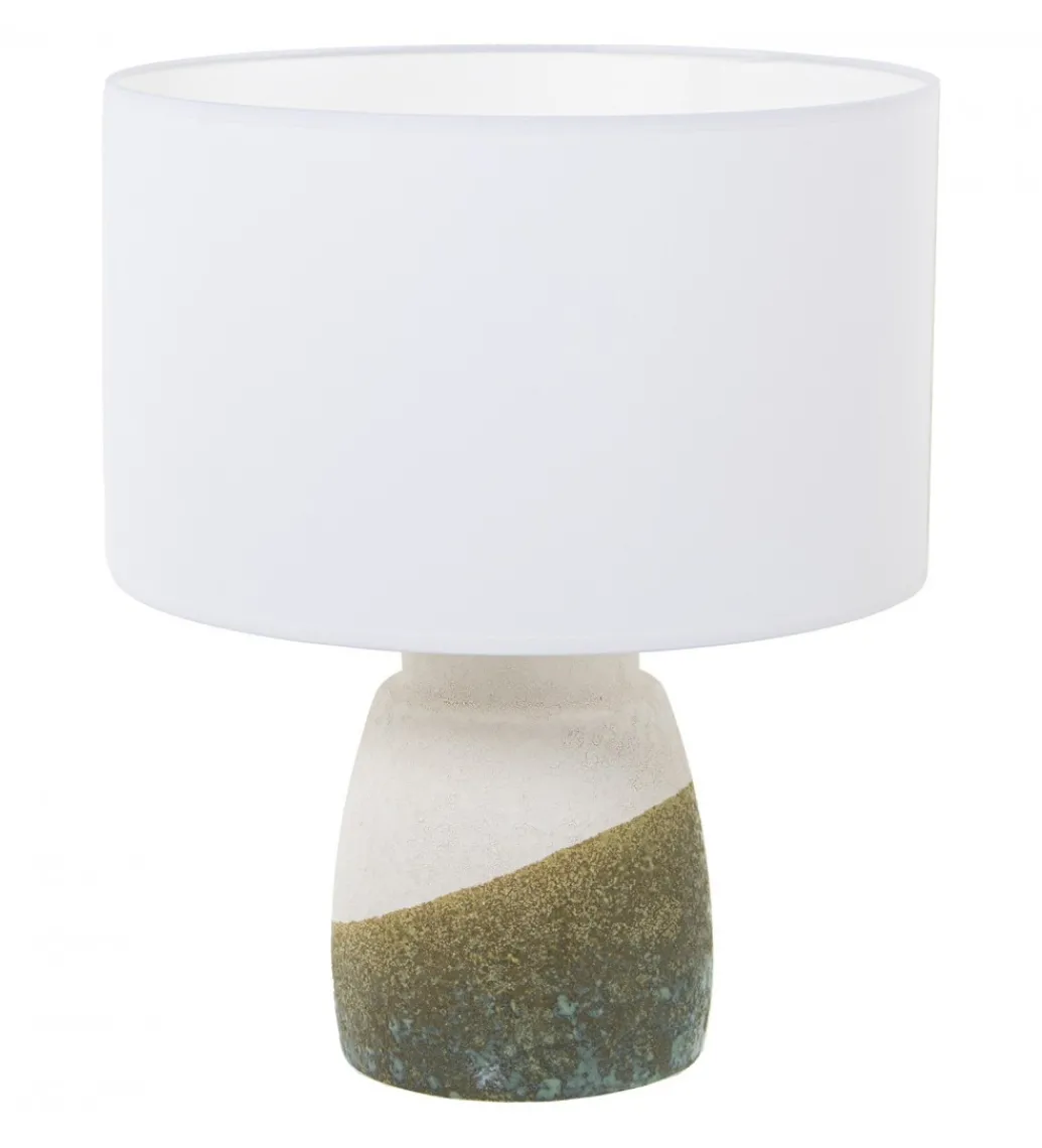 Lampa stołowa BEGAIN 42 cm ceramika zielono beżowa*Exclusivas New