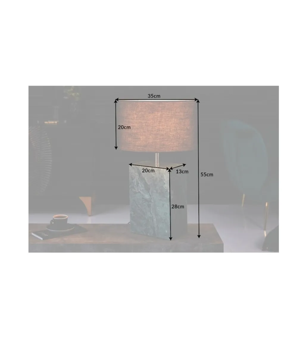 Lampa stołowa BRANDE 55 cm marmur zielona*Invicta Interior Outlet