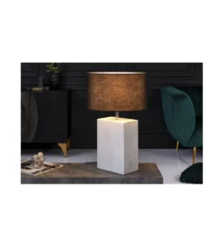 Lampa stołowa BRANDE 55 cm marmur biała*Invicta Interior