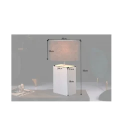 Lampa stołowa BRANDE 55 cm marmur biała*Invicta Interior