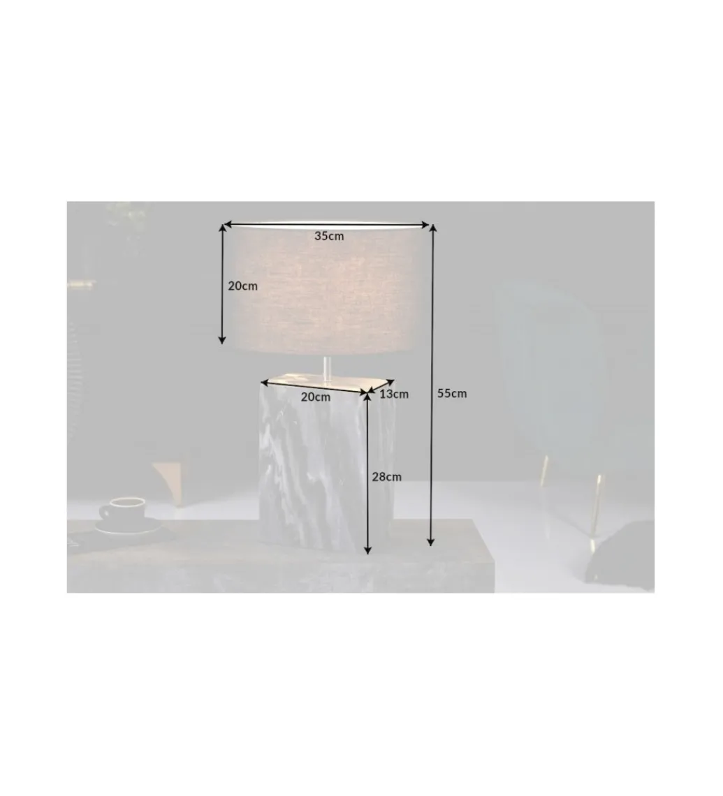 Lampa stołowa BRANDE 55 cm marmur czarna*Invicta Interior Hot