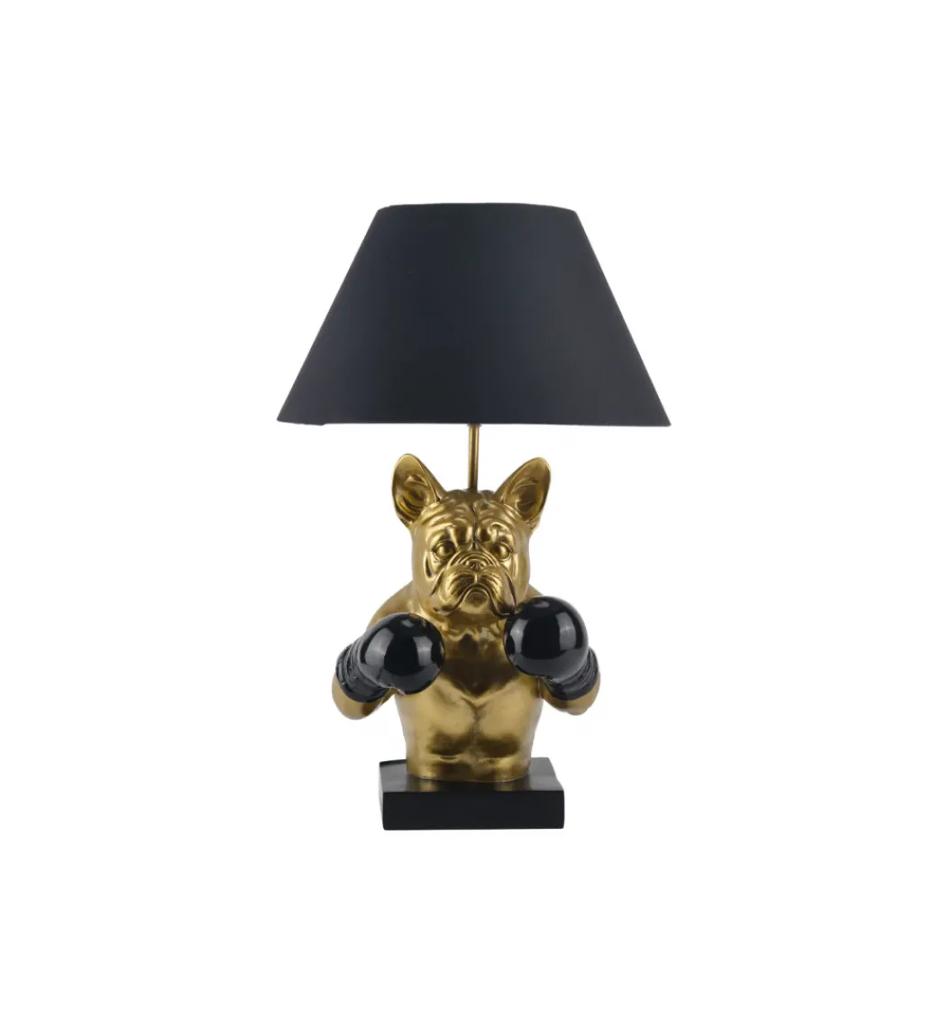 Lampa stołowa BULLDOG 55 cm złota czarna*Invicta Interior