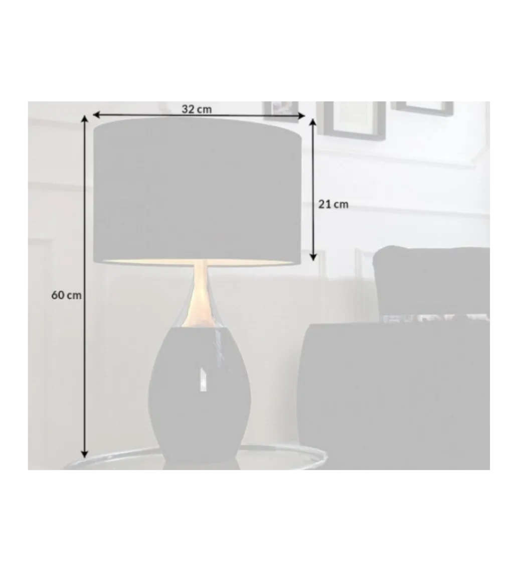 Lampa stołowa Carla 60 cm czarna*Invicta Interior Discount