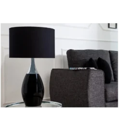 Lampa stołowa Carla 60 cm czarna*Invicta Interior Discount