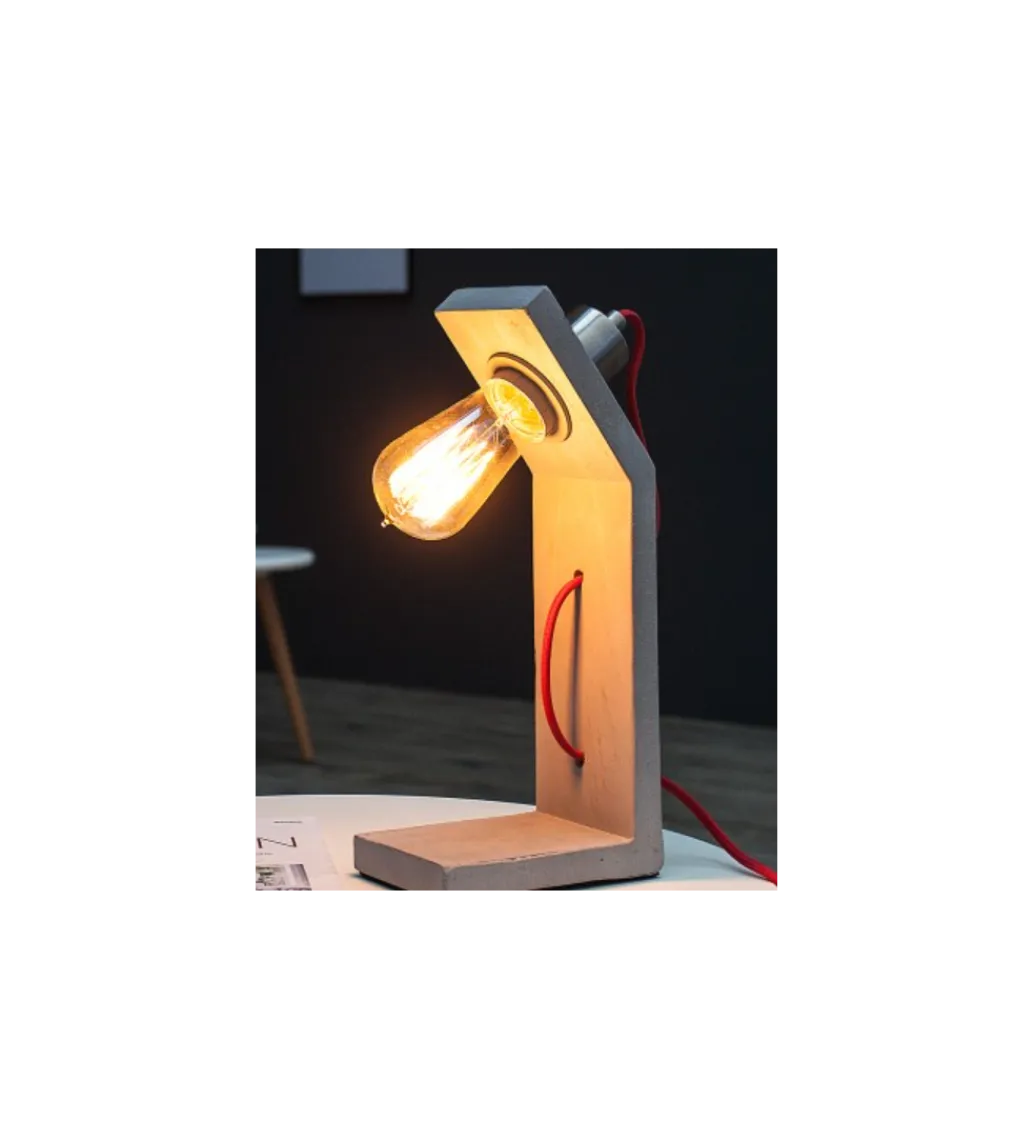 Lampa stołowa Cement Structure 30 cm szara*Invicta Interior New