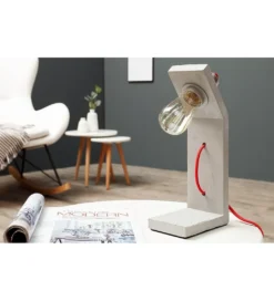 Lampa stołowa Cement Structure 30 cm szara*Invicta Interior New