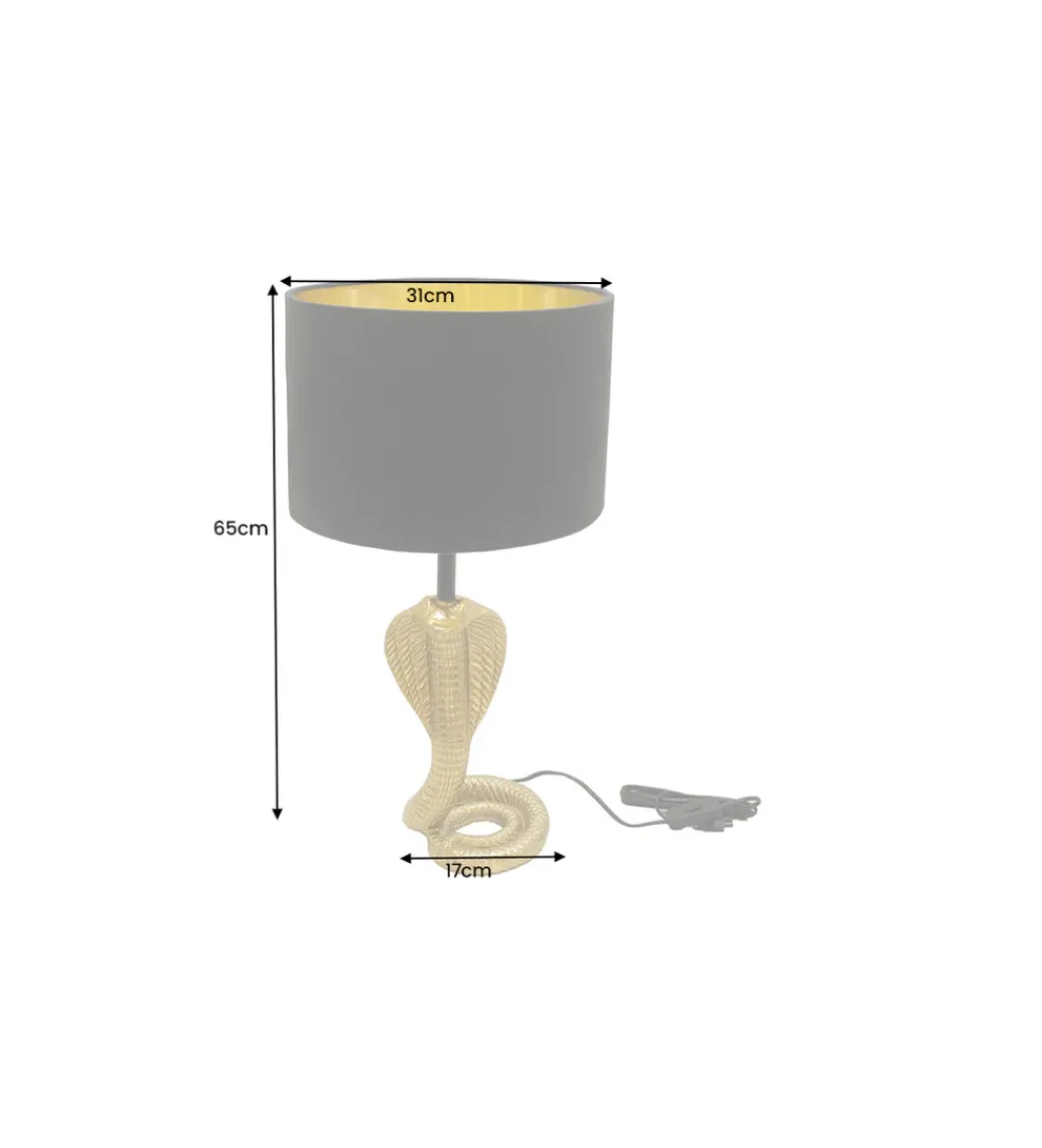 Lampa stołowa COBRA 65 cm czarna złota*Invicta Interior Outlet