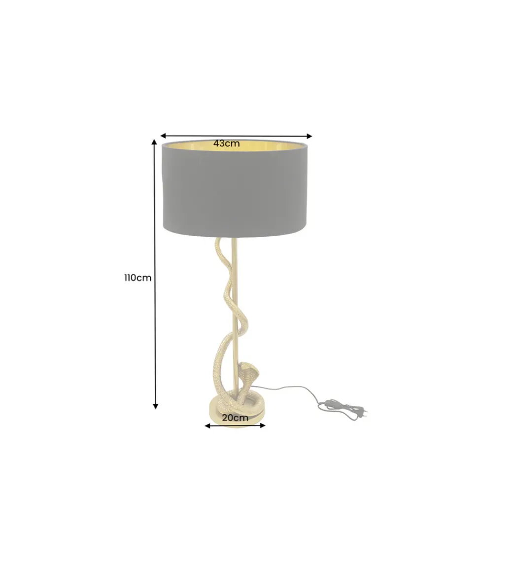 Lampa stołowa COBRA 110 cm czarna złota*Invicta Interior Outlet
