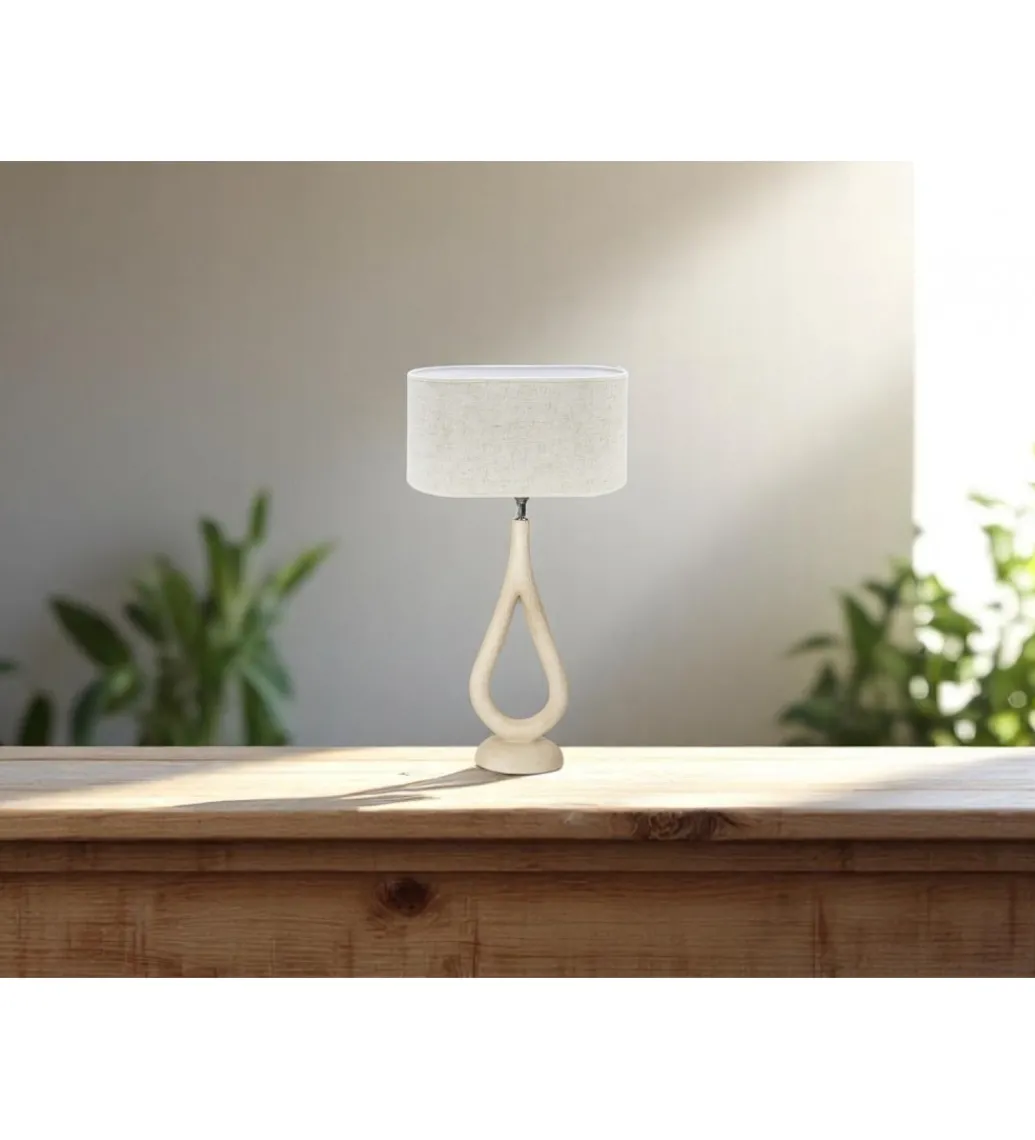 Lampa stołowa CRONOS 40 cm drewno mango*Imeri Hot