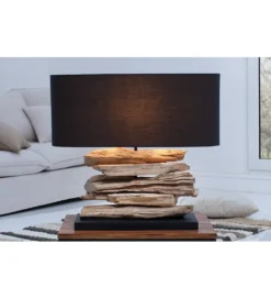 Lampa stołowa Driftwood Riverine II czarna*Invicta Interior Sale