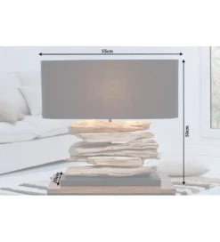 Lampa stołowa Driftwood Riverine II czarna*Invicta Interior Sale