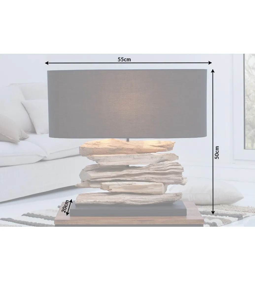 Lampa stołowa Driftwood Riverine II czarna*Invicta Interior Sale