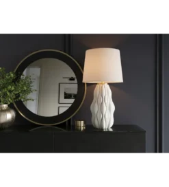 Lampa stołowa ELEGANCIA 65 cm ceramika biały*Invicta Interior Best