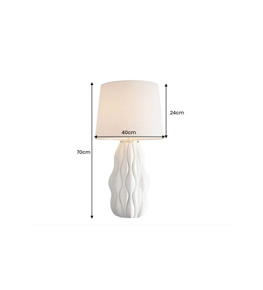 Lampa stołowa ELEGANCIA 65 cm ceramika biały*Invicta Interior Best
