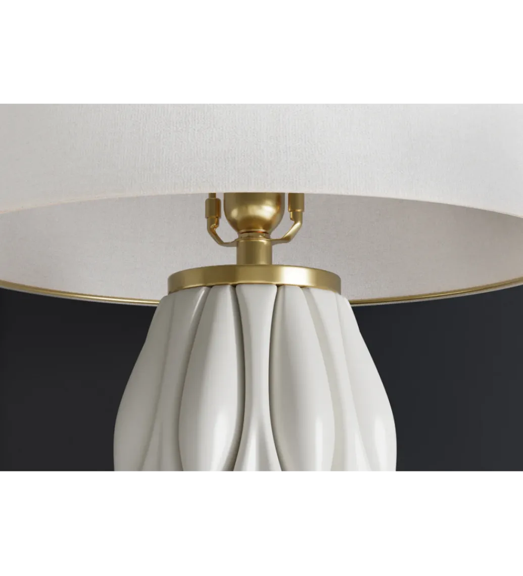 Lampa stołowa ELEGANCIA 65 cm ceramika biały*Invicta Interior Best