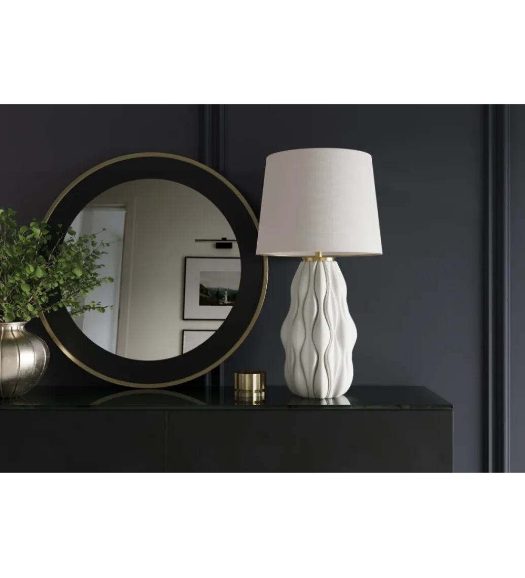 Lampa stołowa ELEGANCIA 65 cm ceramika biały*Invicta Interior Best
