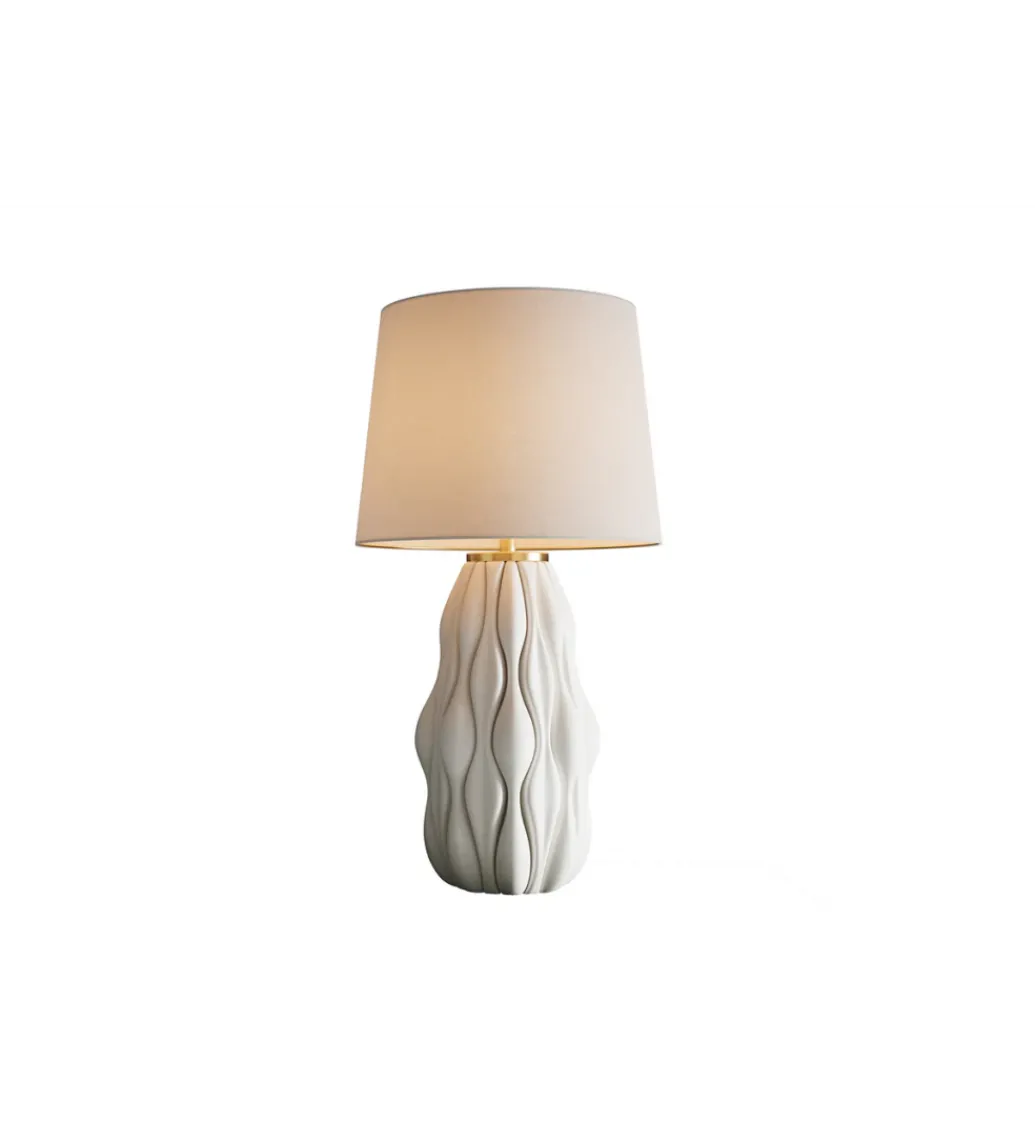 Lampa stołowa ELEGANCIA 65 cm ceramika biały*Invicta Interior Best