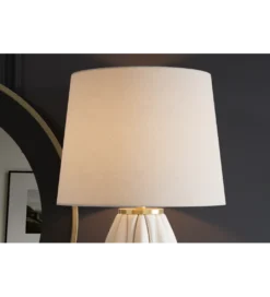 Lampa stołowa ELEGANCIA 65 cm ceramika biały*Invicta Interior Best