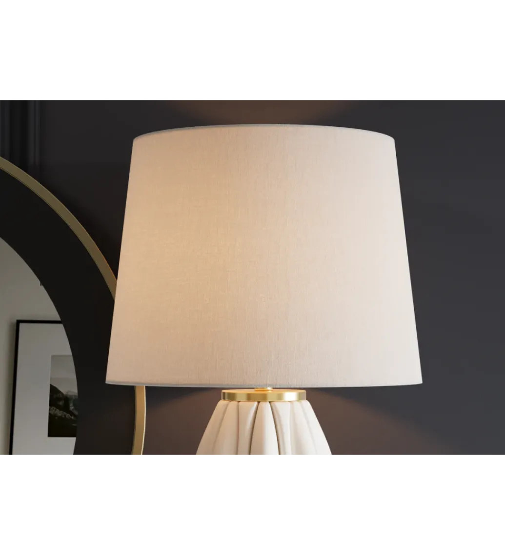Lampa stołowa ELEGANCIA 65 cm ceramika biały*Invicta Interior Best