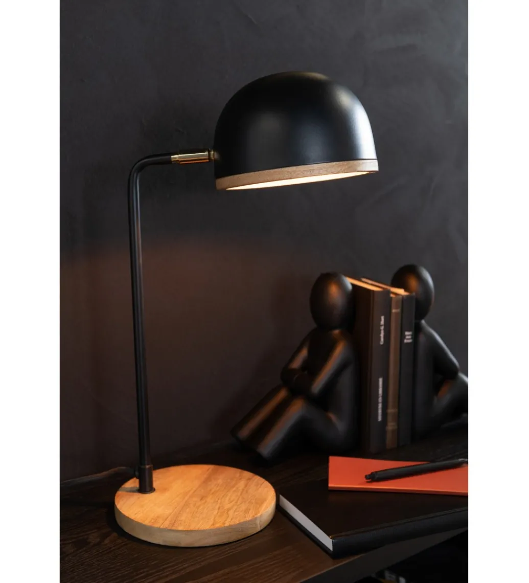 Lampa stołowa EVY 48 cm czarna naturalna*J-Line New