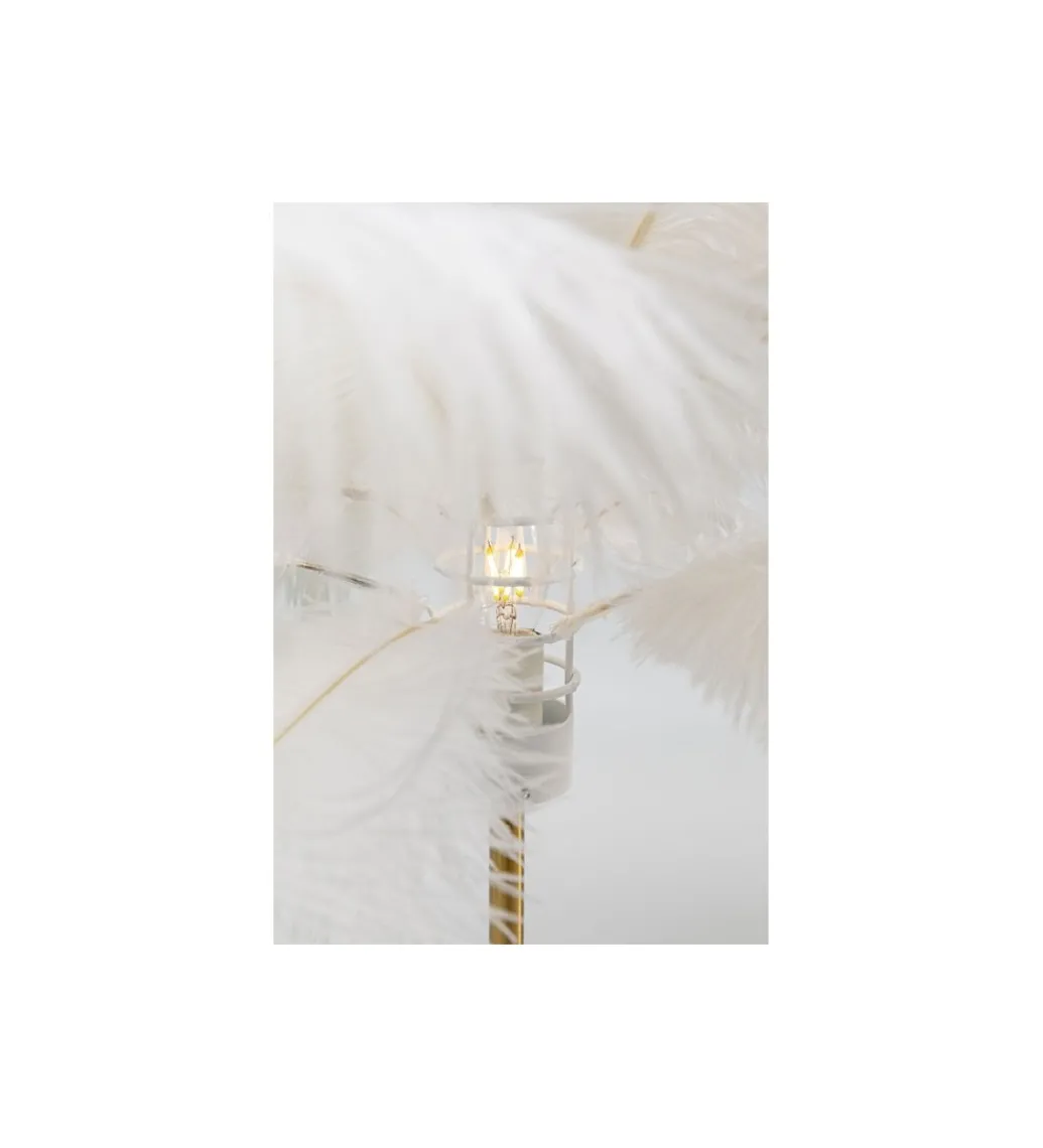 Lampa stołowa FEATHER PALM 60 cm pióra biała*KDesign Discount
