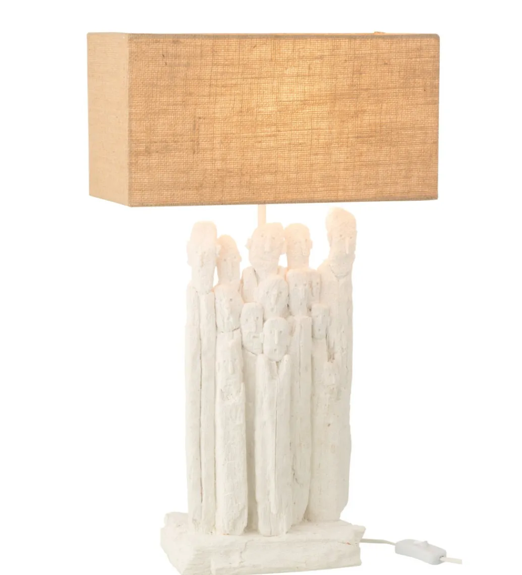 Lampa stołowa FIGURINES 58 cm biała naturalna*J-Line