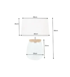 Lampa stołowa GLASI 40 cm transparentna*Invicta Interior New