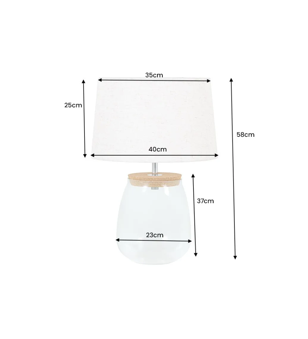 Lampa stołowa GLASI 40 cm transparentna*Invicta Interior New