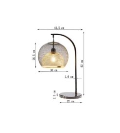 Lampa stołowa GRATO 62 cm czarna*KDesign Outlet