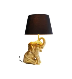 Lampa stołowa Happy Elefant 48 cm złoto czarna*KDesign