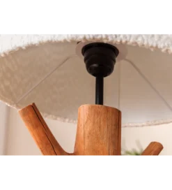 Lampa stołowa JEWELRY 60 cm drewno mangostan boucle*Invicta Interior Outlet