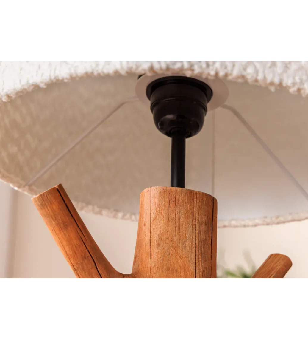 Lampa stołowa JEWELRY 60 cm drewno mangostan boucle*Invicta Interior Outlet