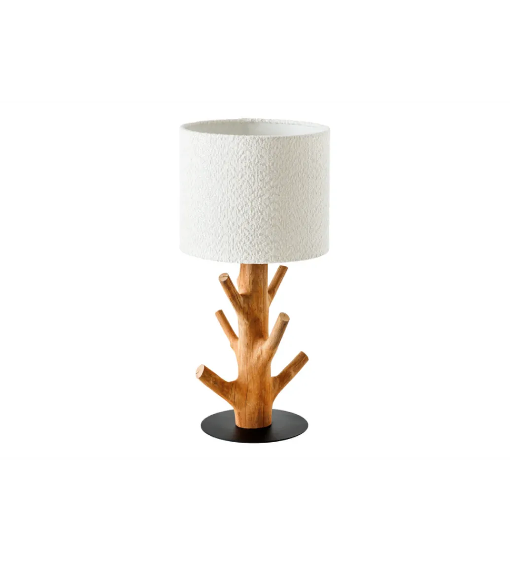 Lampa stołowa JEWELRY 60 cm drewno mangostan boucle*Invicta Interior Outlet