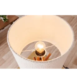 Lampa stołowa JEWELRY 60 cm drewno mangostan boucle*Invicta Interior Outlet