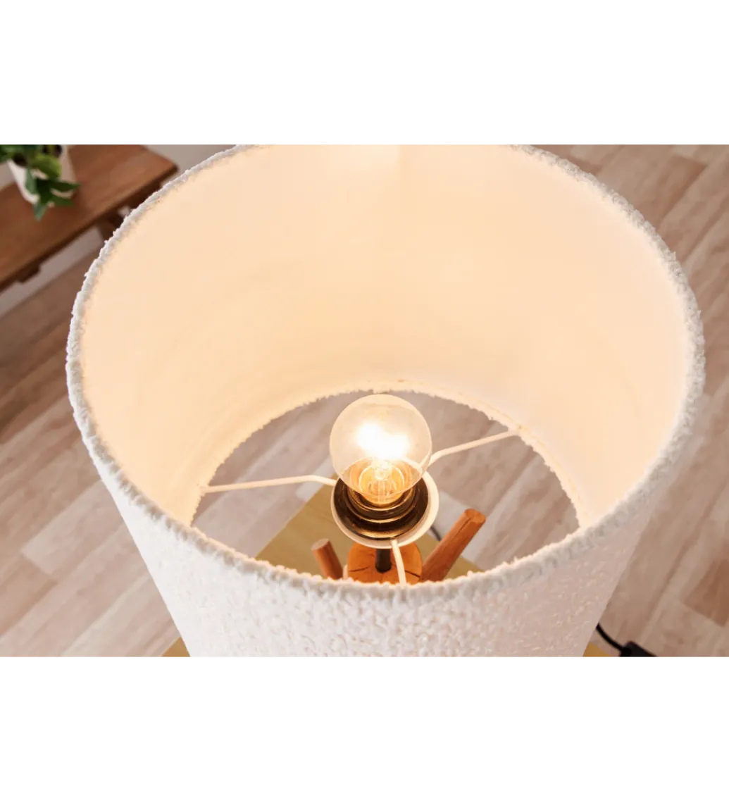 Lampa stołowa JEWELRY 60 cm drewno mangostan boucle*Invicta Interior Outlet