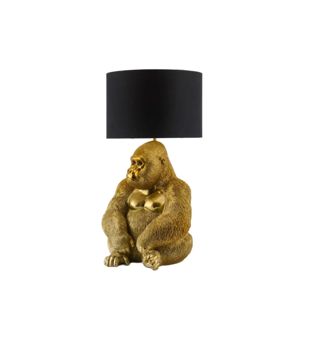 Lampa stołowa KING APE 54 cm czarna złota*Invicta Interior Sale