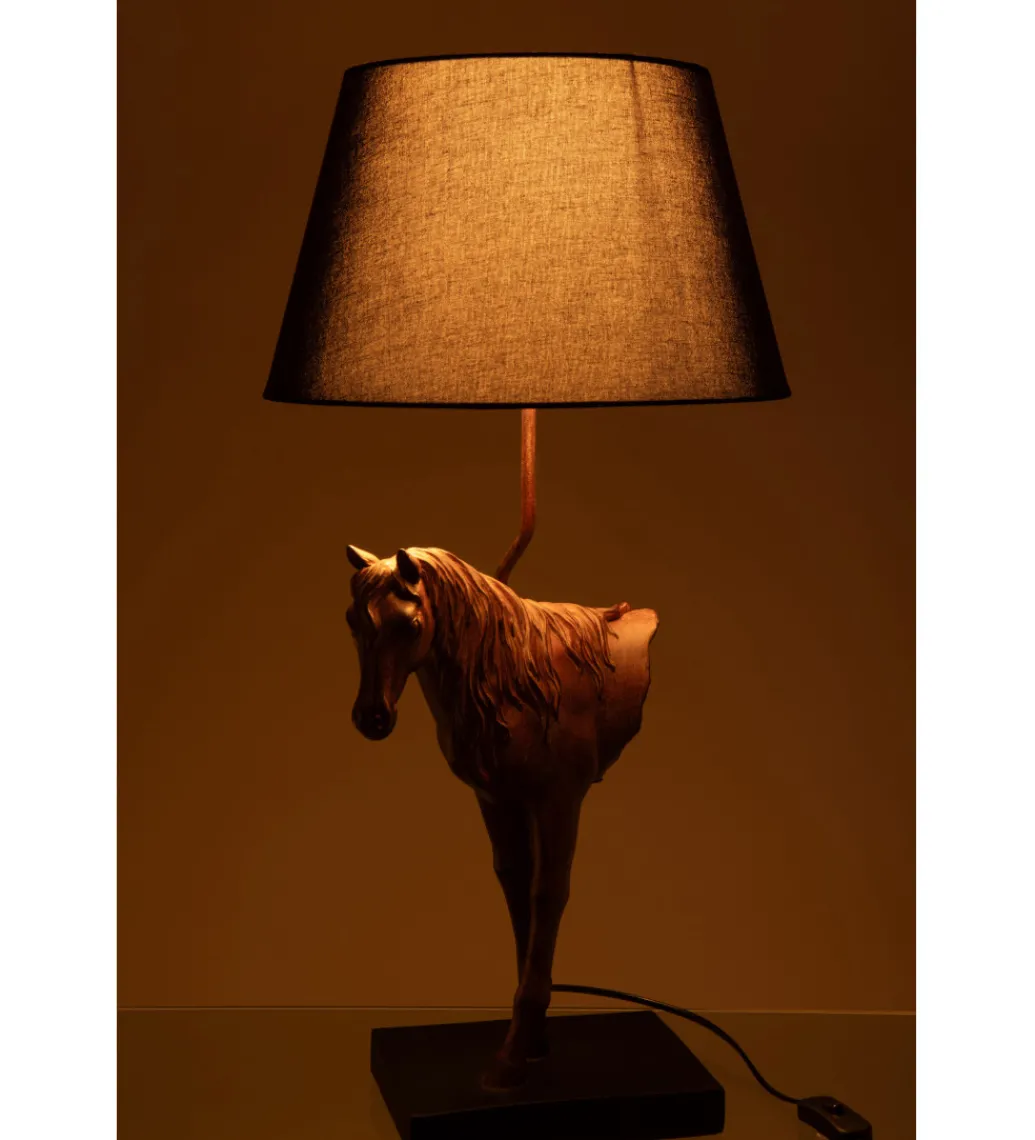 Lampa stołowa KOŃ 70 cm ciemnobrązowy*J-Line Outlet